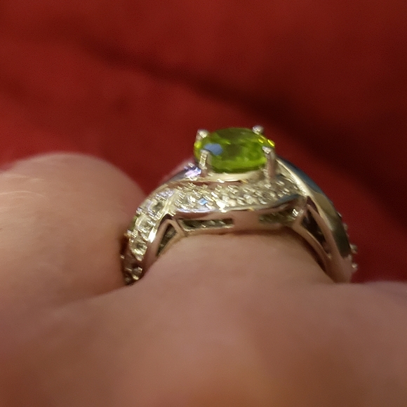 Premium Peridot and Multi Gemstone Ring in Platinum Over Sterling Silver 2.90 ct - Picture 6 of 7